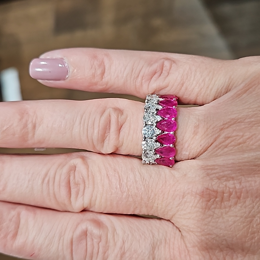 14k gold diamond and ruby ring